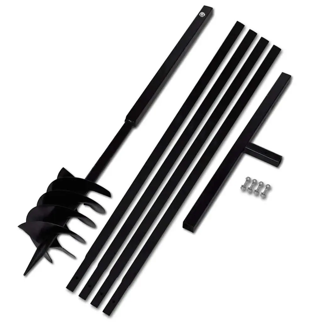 Ground Drill Auger 180mm with Handle 5m Extension Tubes Soil Aeration