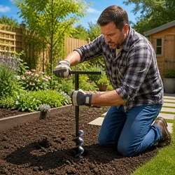 Compact Ground Drill Auger for Gardening Tasks