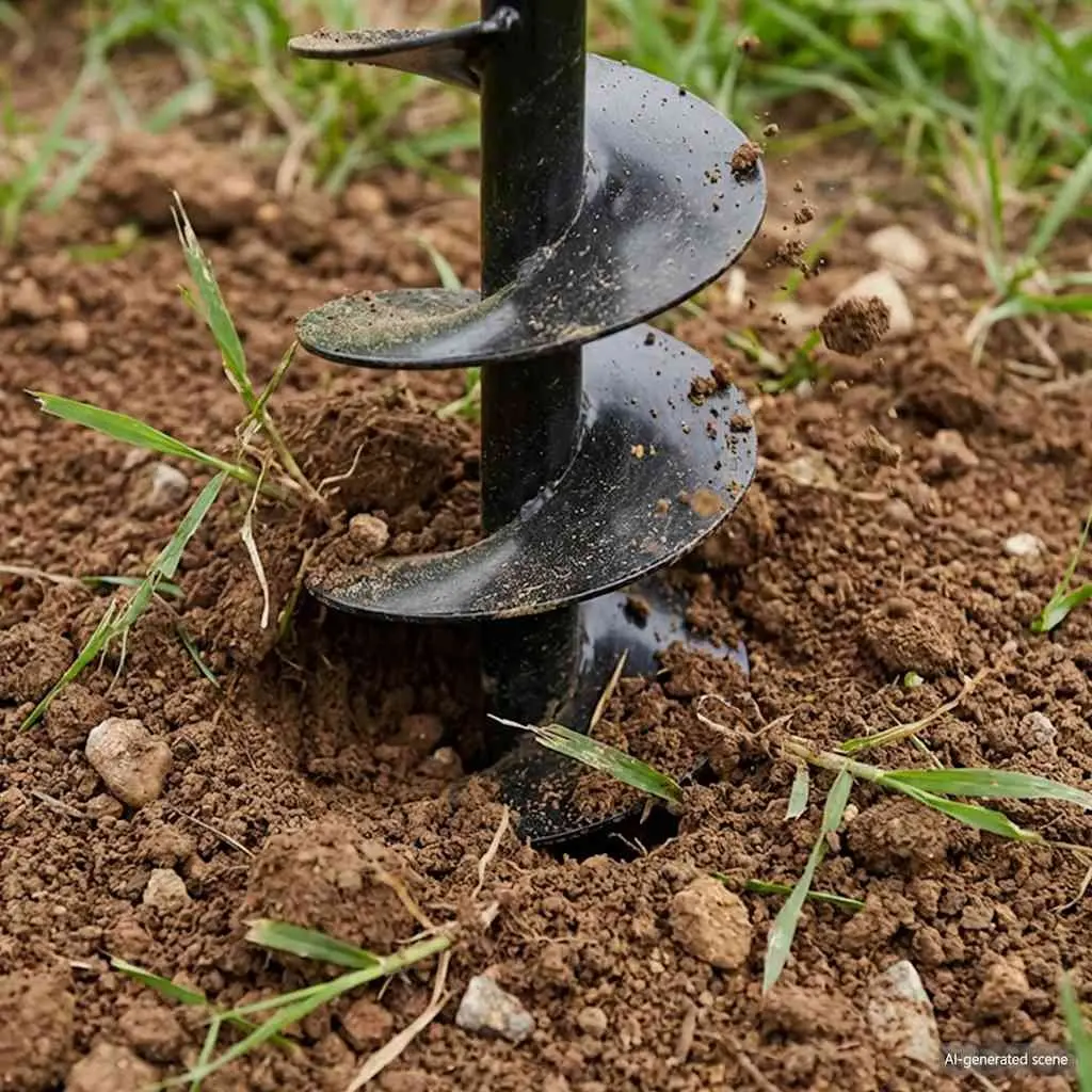 Ground Drill 200mm Steel with Handle 13m Extension Tubes Ergonomic Gardening Tool