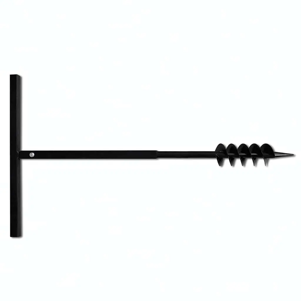 Ground Drill Auger 80mm Steel with Handle and 5m Extension Tubes Gardening Tool