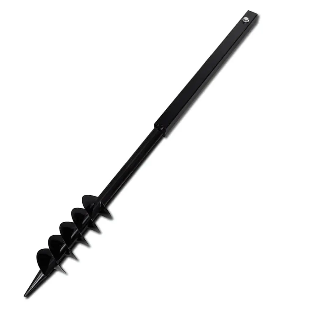 Ground Drill Auger 80mm Steel with Handle and 5m Extension Tubes Gardening Tool