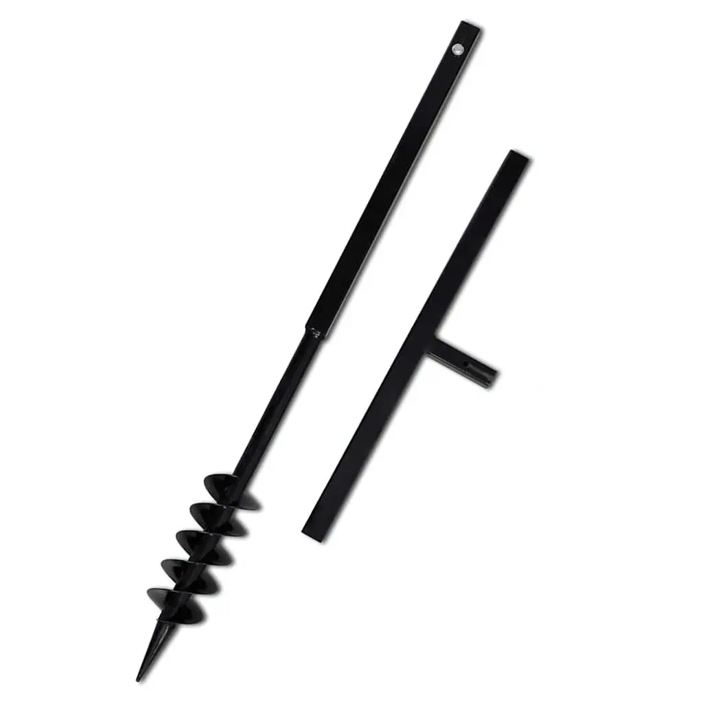 Ground Drill 80mm Steel with Handle and 9m Extension Tubes for Gardening