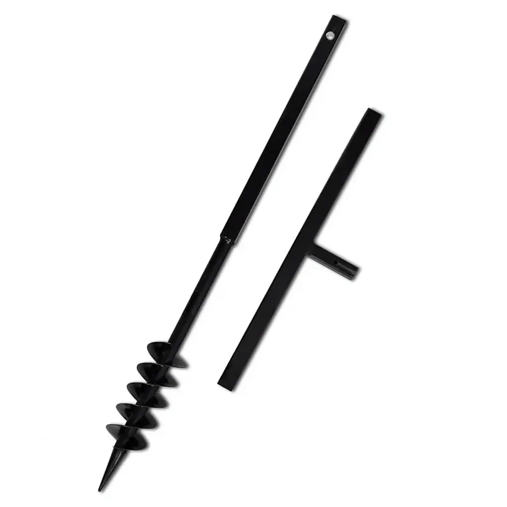 Ground Drill 80mm Steel with Handle and 12 Extension Tubes for Gardening Digging