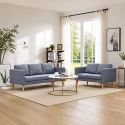Concise Grey 2-Seater and 3-Seater Sofa Set for Comfort