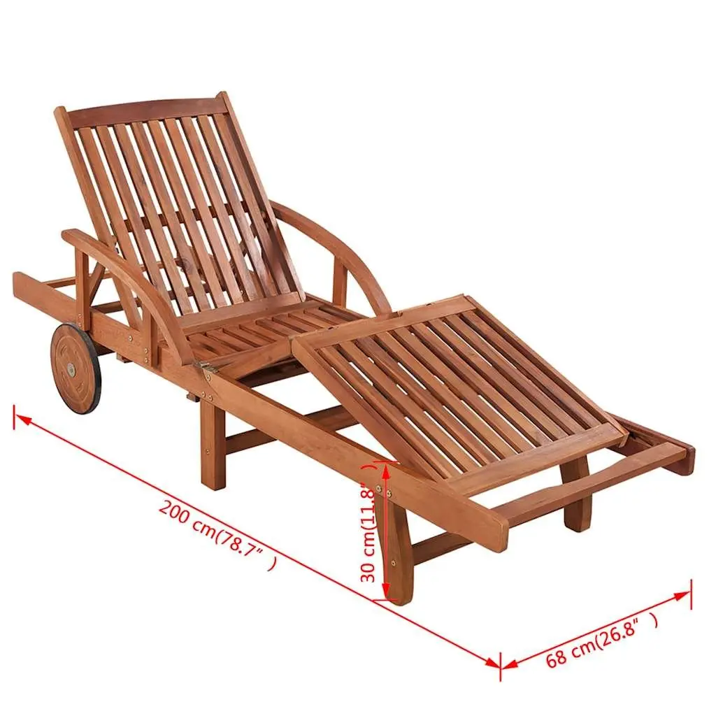 Acacia Wood Sun Lounger Set for Outdoor Use