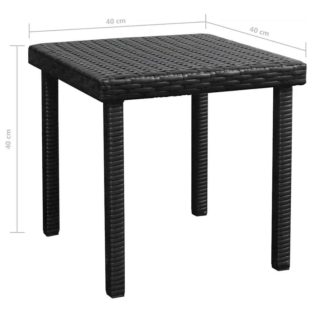 Sun Loungers Black 2 Piece Set with Side Table Poly Rattan Outdoor Garden Beach