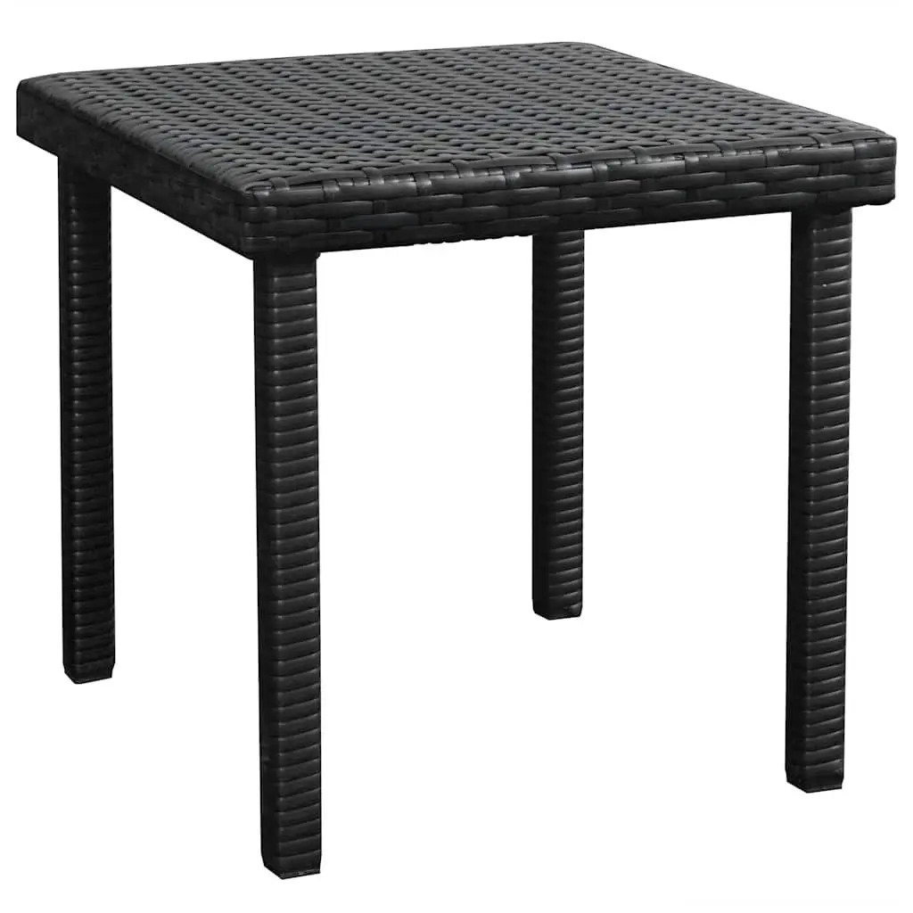 Sun Loungers Black 2 Piece Set with Side Table Poly Rattan Outdoor Garden Beach