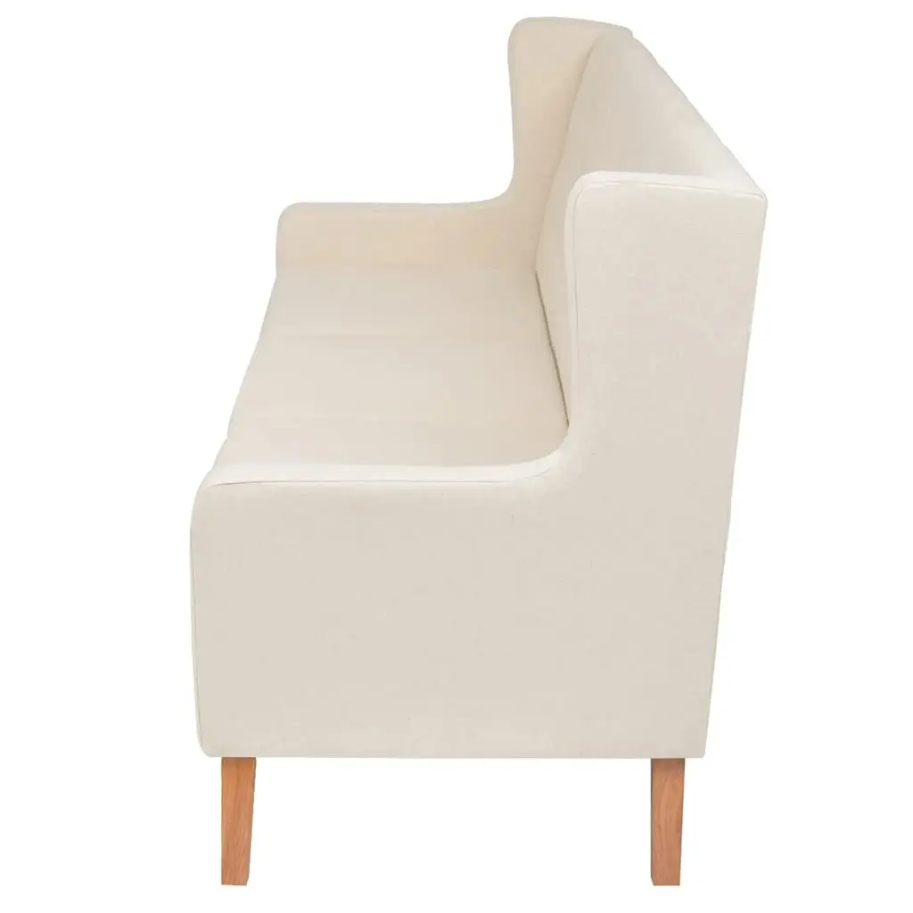 2-Piece Sofa Set Cream White 3-Seater Lounge Upholstered in Soft Polyester Fabric