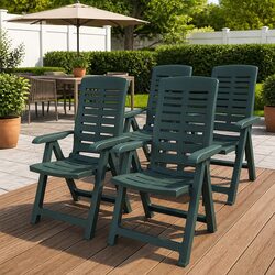 Compact 4-Pack of Lightweight Folding Reclining Chairs