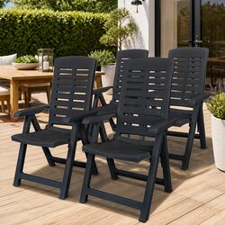 4-Piece Anthracite Reclining Chair Set