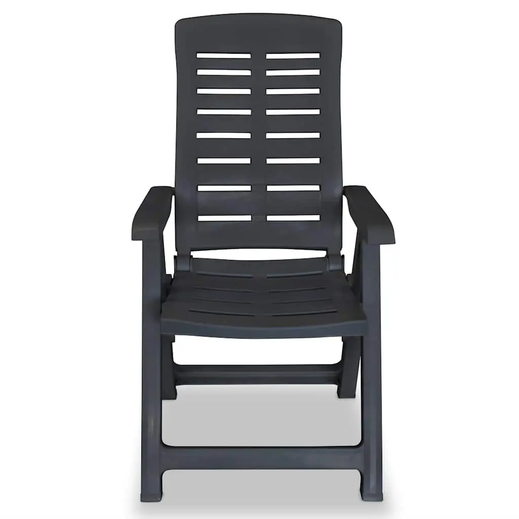 Reclining Garden Chairs Set 4 pcs Anthracite Plastic Lightweight Weather-resistant Foldable