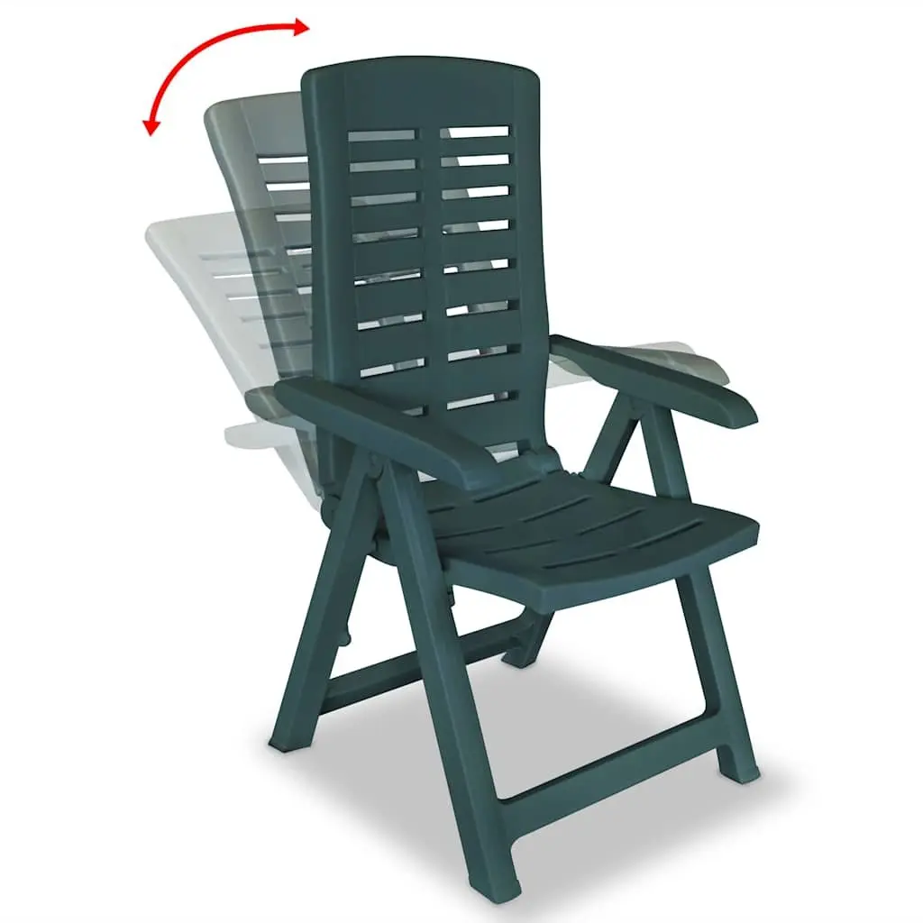 3 Piece Outdoor Bistro Set Green Table with Umbrella Hole 2 Folding Chairs Weather Resistant