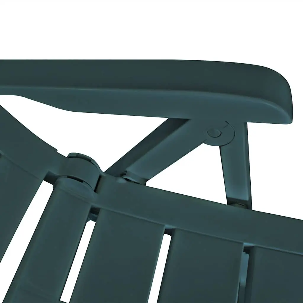 Outdoor Dining Set Green 7 Piece Weather-resistant Table with Umbrella Hole and Folding Chairs