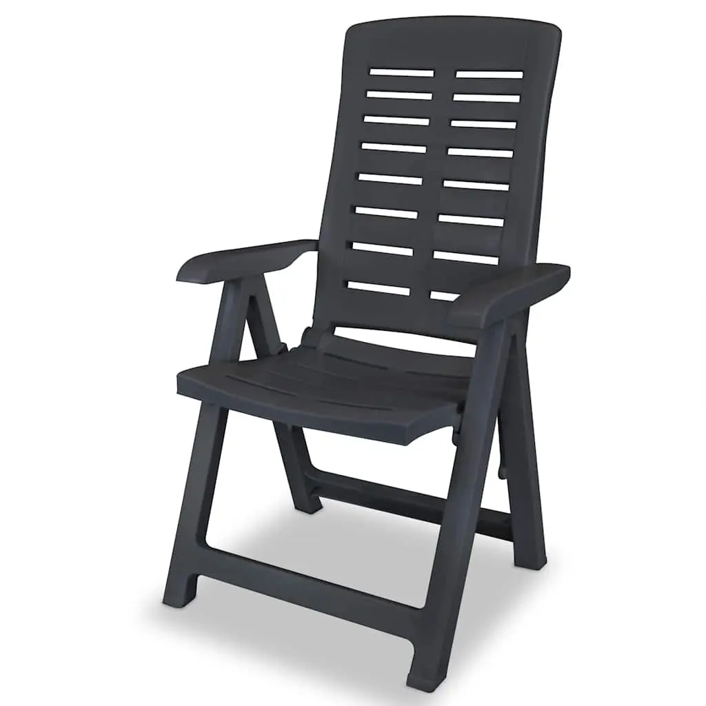 Bistro Set Anthracite 3 Piece Outdoor Dining Table and Folding Chairs Weather-resistant