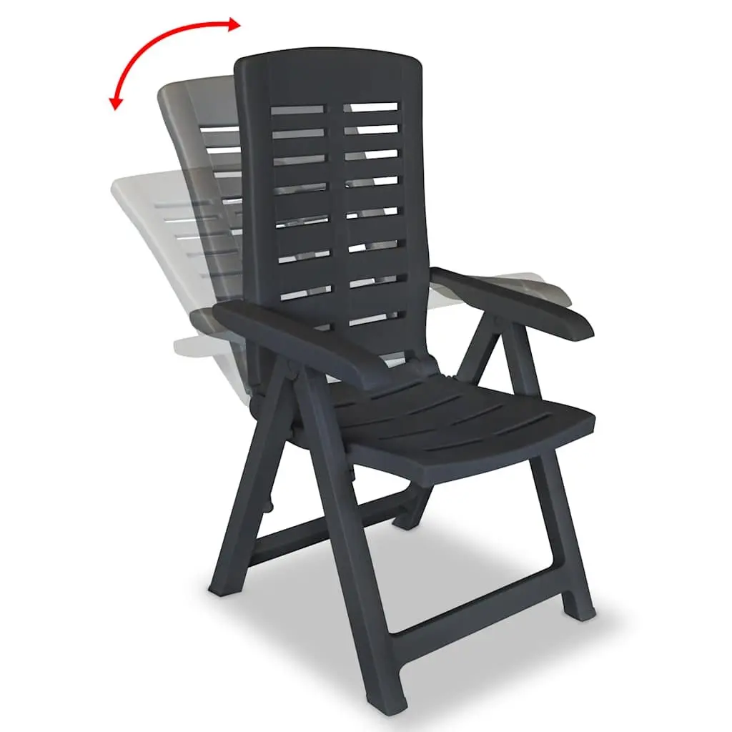 Outdoor Dining Set Anthracite 5 Piece Weather-Resistant Folding Table Chairs