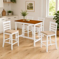 5-Piece Bar Table and Stool Set for Dining Needs