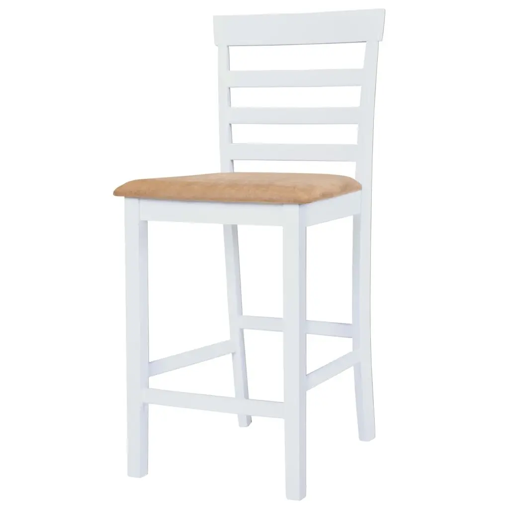 Bar Table and Stool Set Dark Brown 5 Piece MDF Wood Foam Padded Seats
