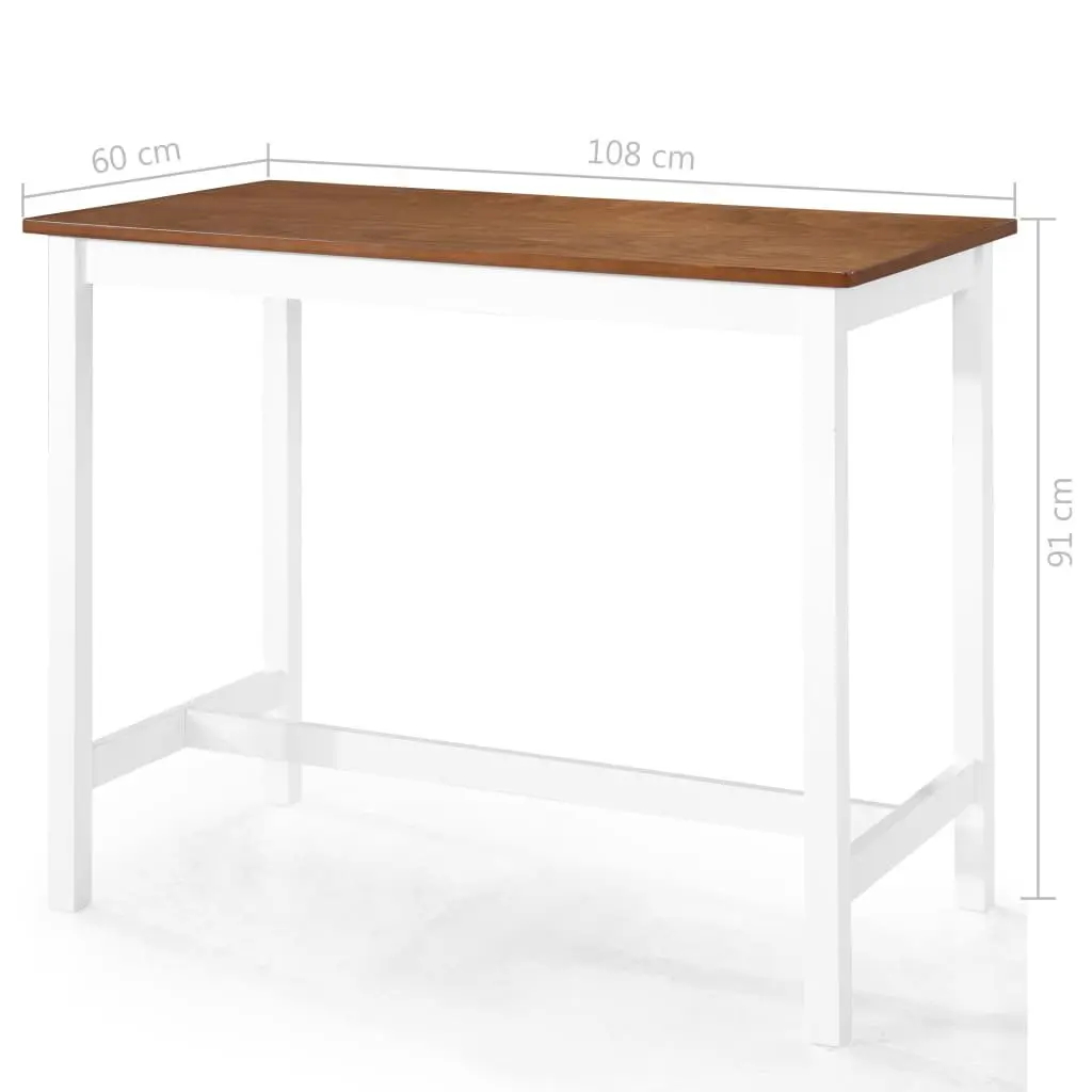 Bar Table and Stool Set Dark Brown 5 Piece MDF Wood Foam Padded Seats