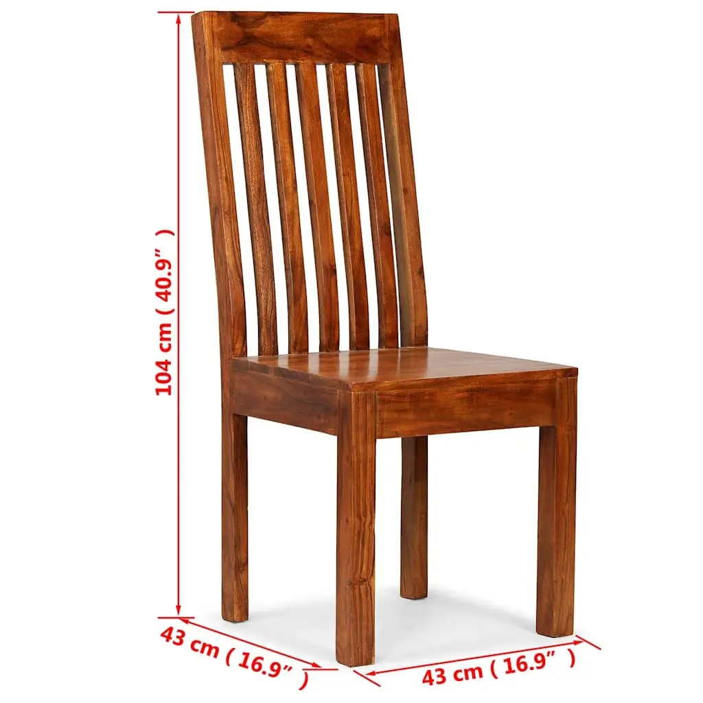 Dining Chairs 6 pcs Solid Wood Modern Kitchen Furniture Brown Set Elegant