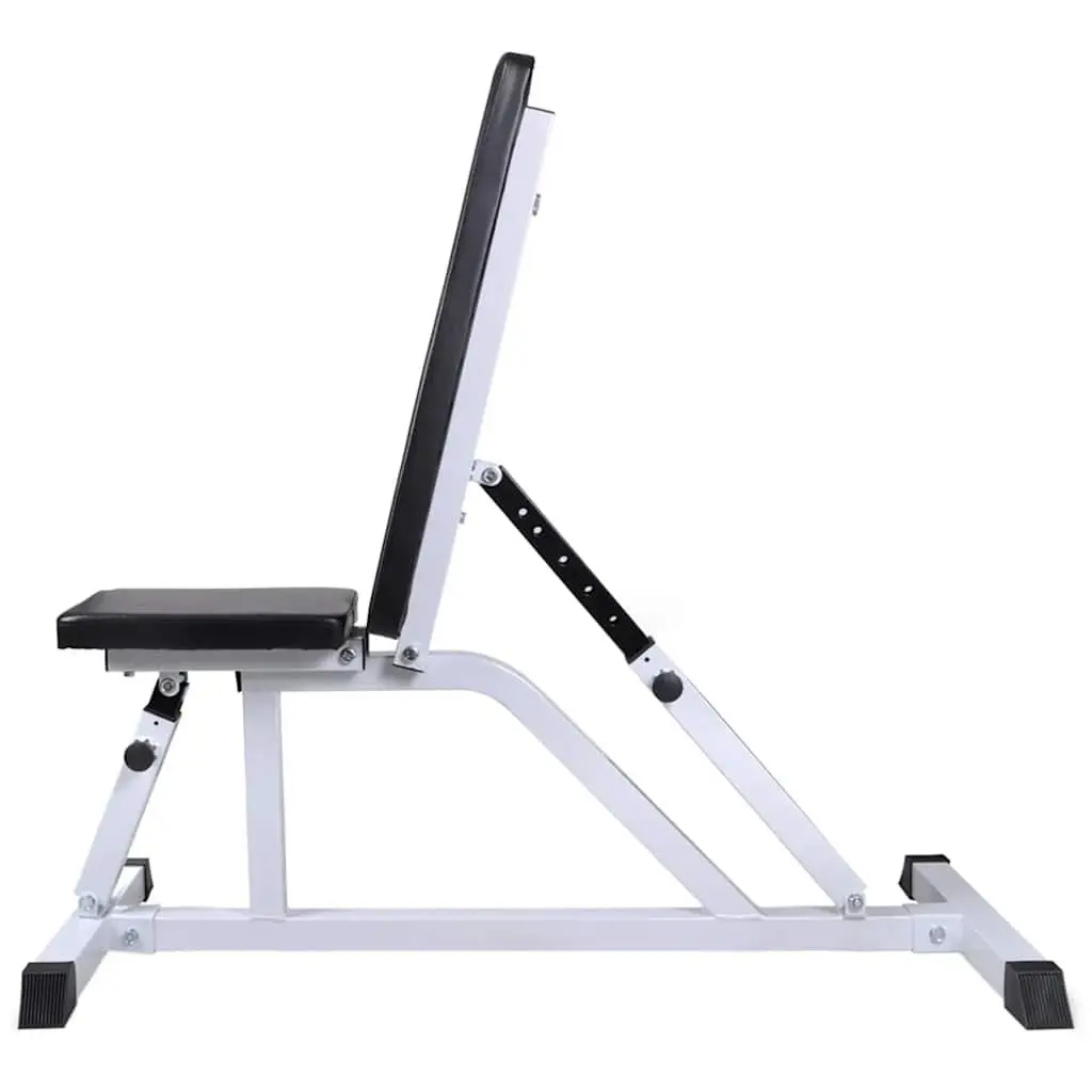 Adjustable Workout Bench Brown Multifunctional Home Gym Barbell Dumbbell Weight Set