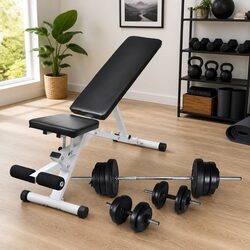 Adjustable Workout Bench and Weights Set