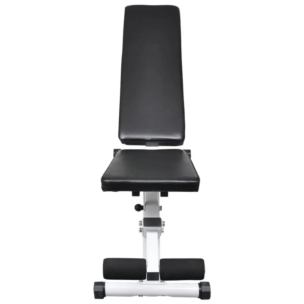 Workout Bench Black Adjustable Backrest Barbell Dumbbell Weight Plates Set 60.5kg