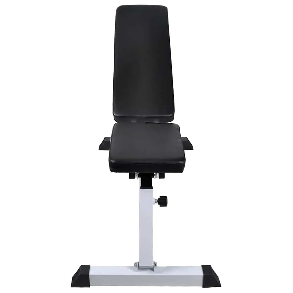 Adjustable Weight Bench White Multifunctional Home Gym Equipment with Barbell Dumbbell Set 30.5kg