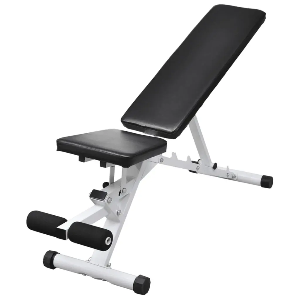 Workout Bench Black 30.5kg Adjustable Backrest Barbell Dumbbell Weight Set