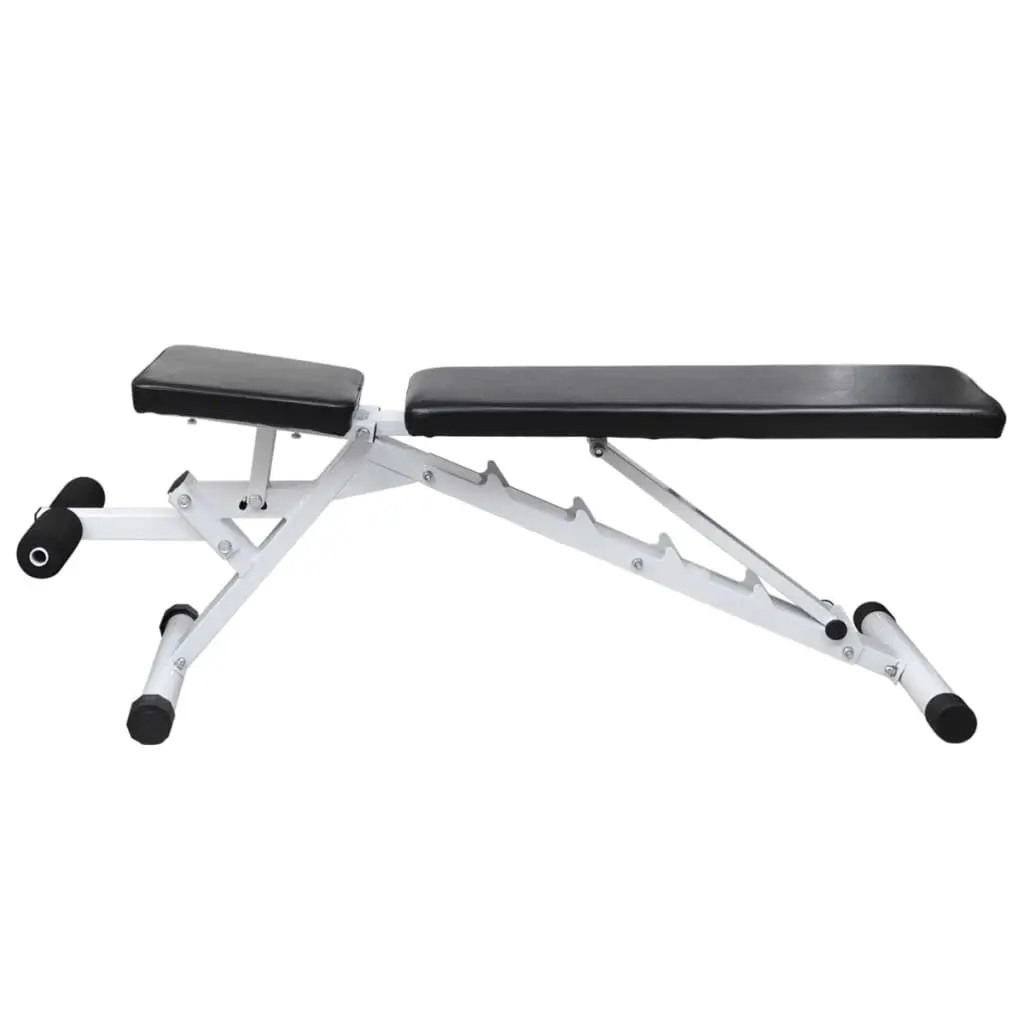 Workout Bench Black 30.5kg Adjustable Backrest Barbell Dumbbell Weight Set