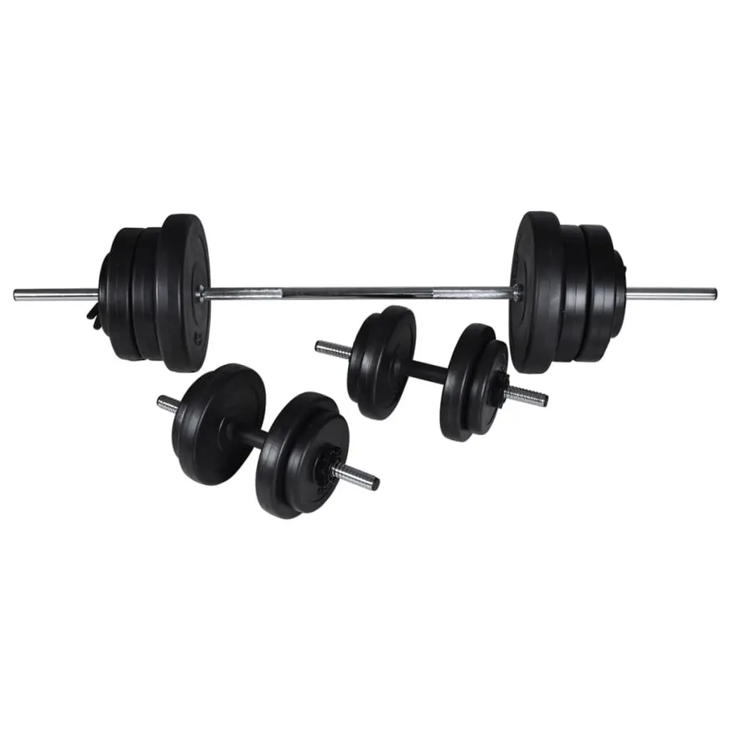 Weight Bench Black Adjustable with Barbell Dumbbell Set for Home Gym Training