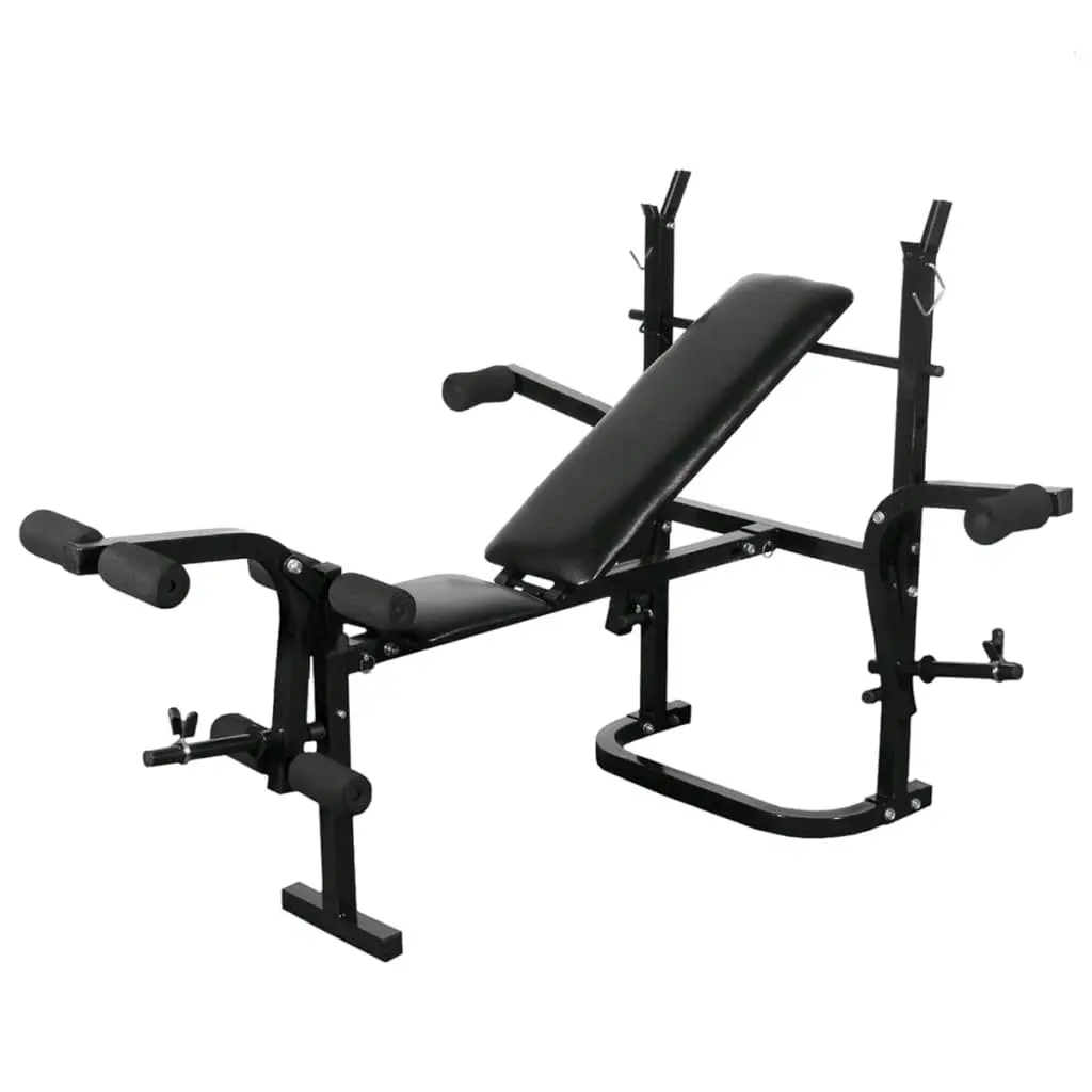 Weight Bench Black Folding 30.5kg Adjustable Backrest Home Gym Exercise Fitness