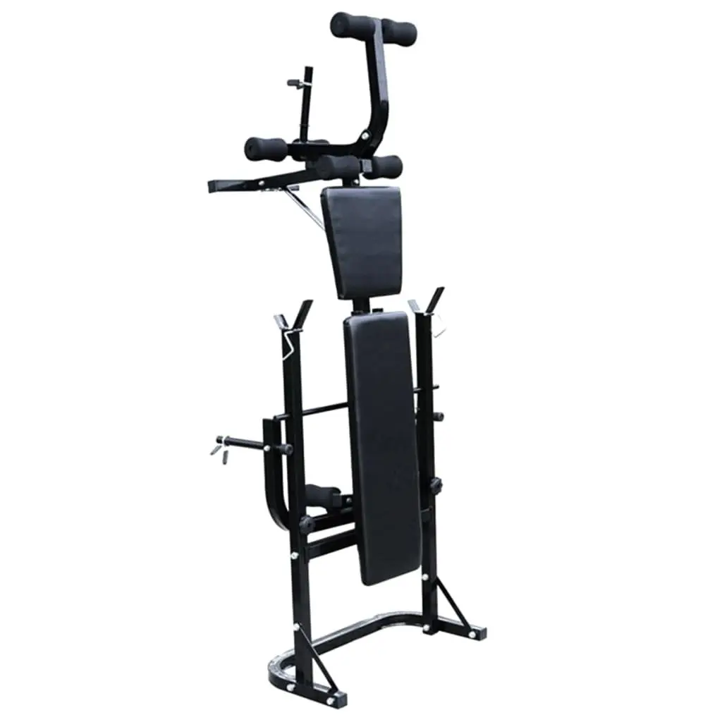 Weight Bench Black Folding 30.5kg Adjustable Backrest Home Gym Exercise Fitness