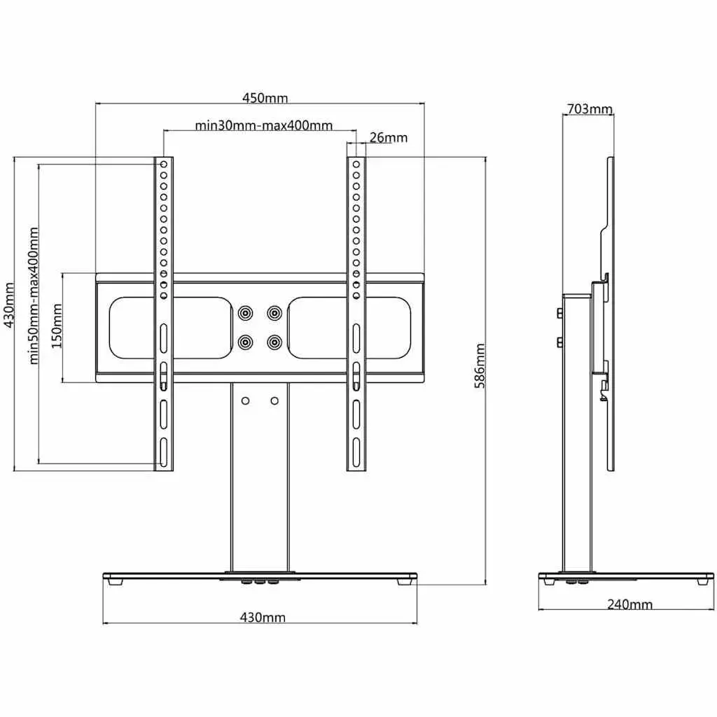TV Bracket Stand Base for 23"-55" Monitors