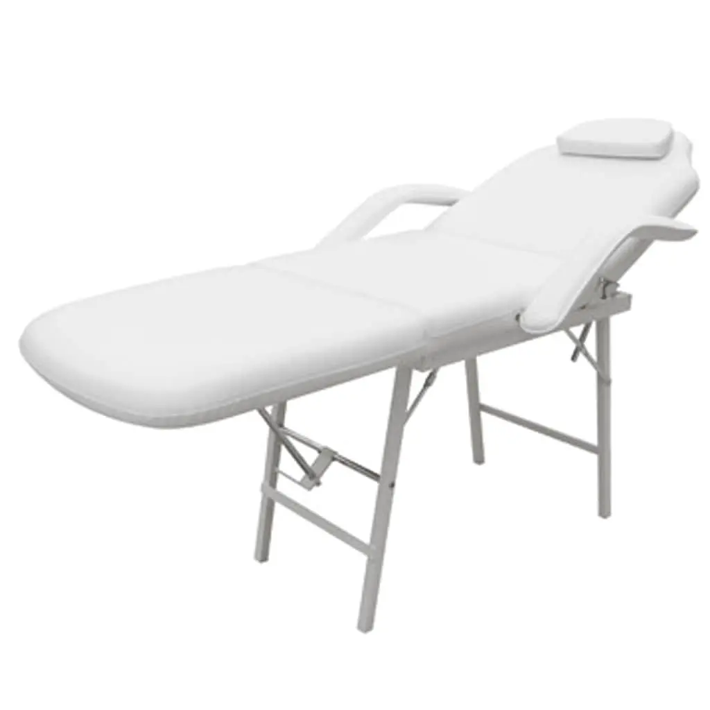 Adjustable Facial Bed White Artificial Leather Massage Therapy Treatment Chair