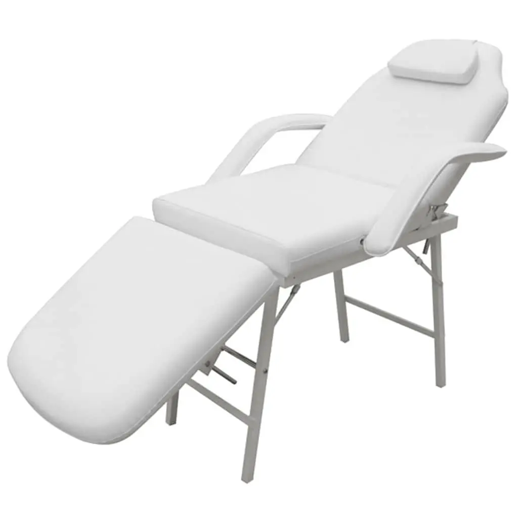 Adjustable Facial Bed White Artificial Leather Massage Therapy Treatment Chair