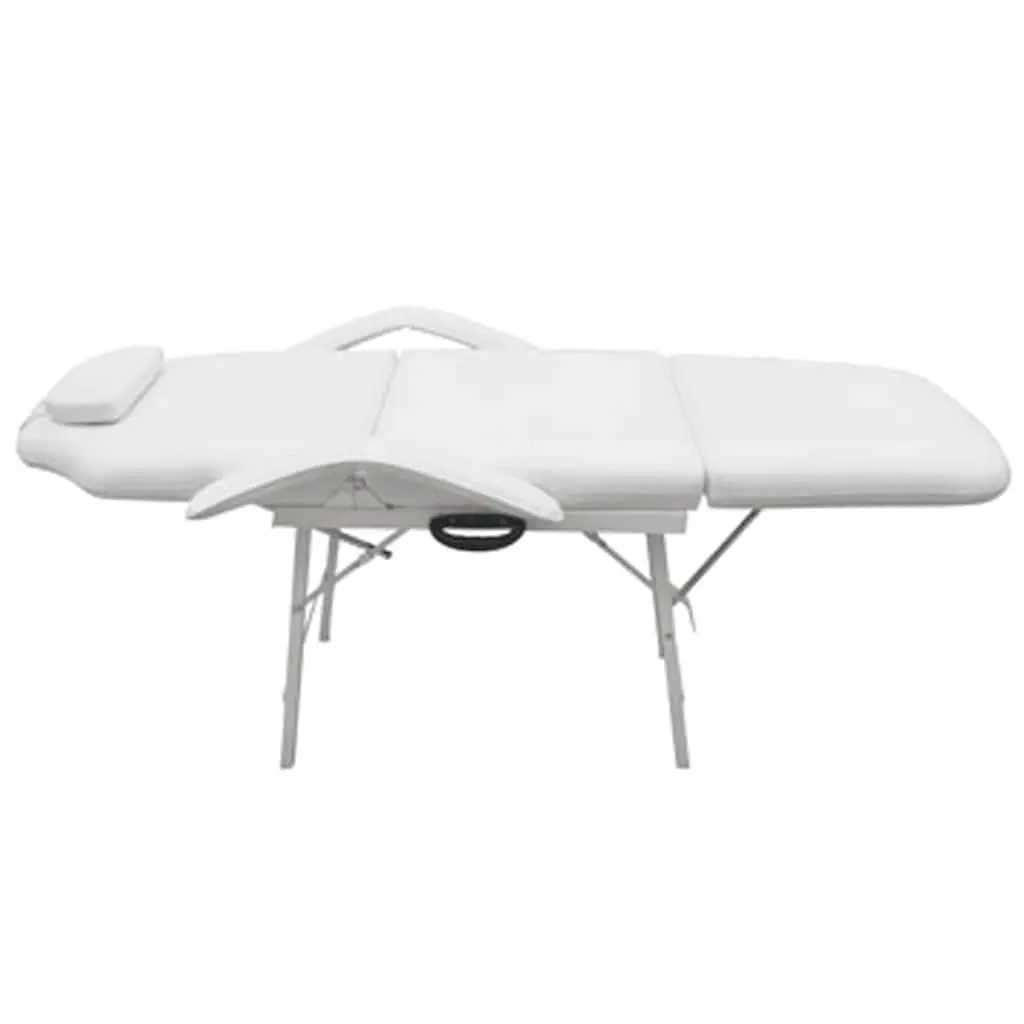 Adjustable Facial Bed White Artificial Leather Massage Therapy Treatment Chair
