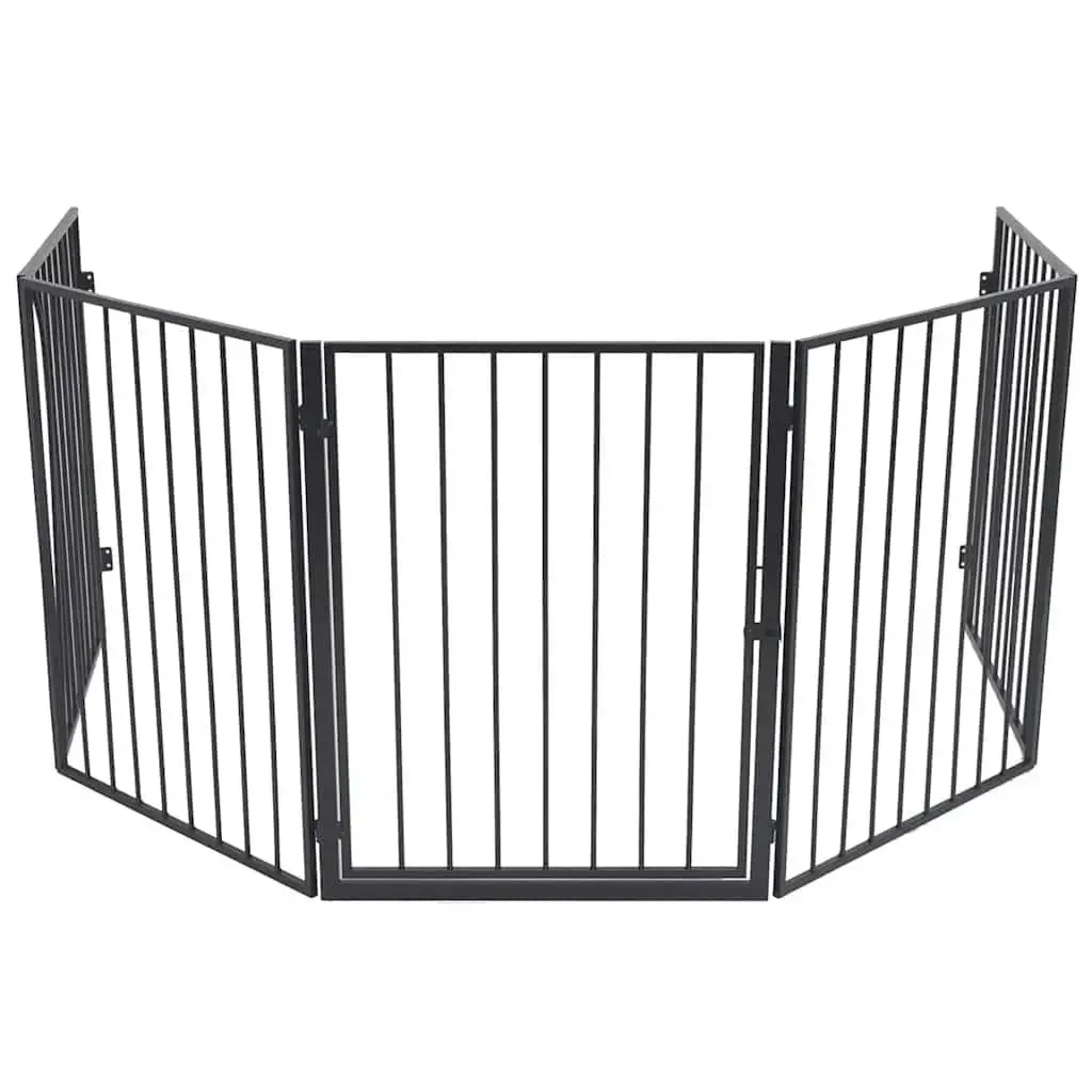Black Steel Fireplace Safety Fence for Pets
