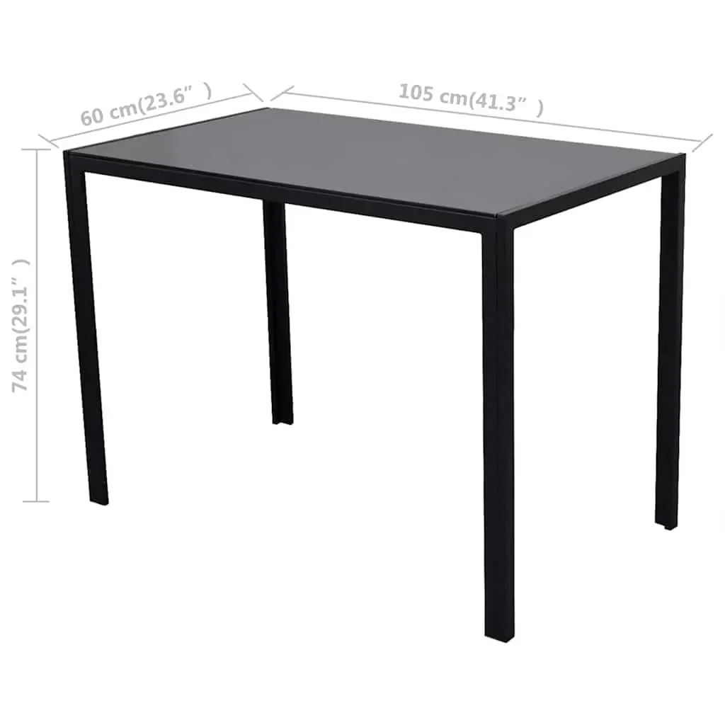 Dining Set 5 Pieces Black Modern Kitchen Table 4 Chairs Artificial Leather