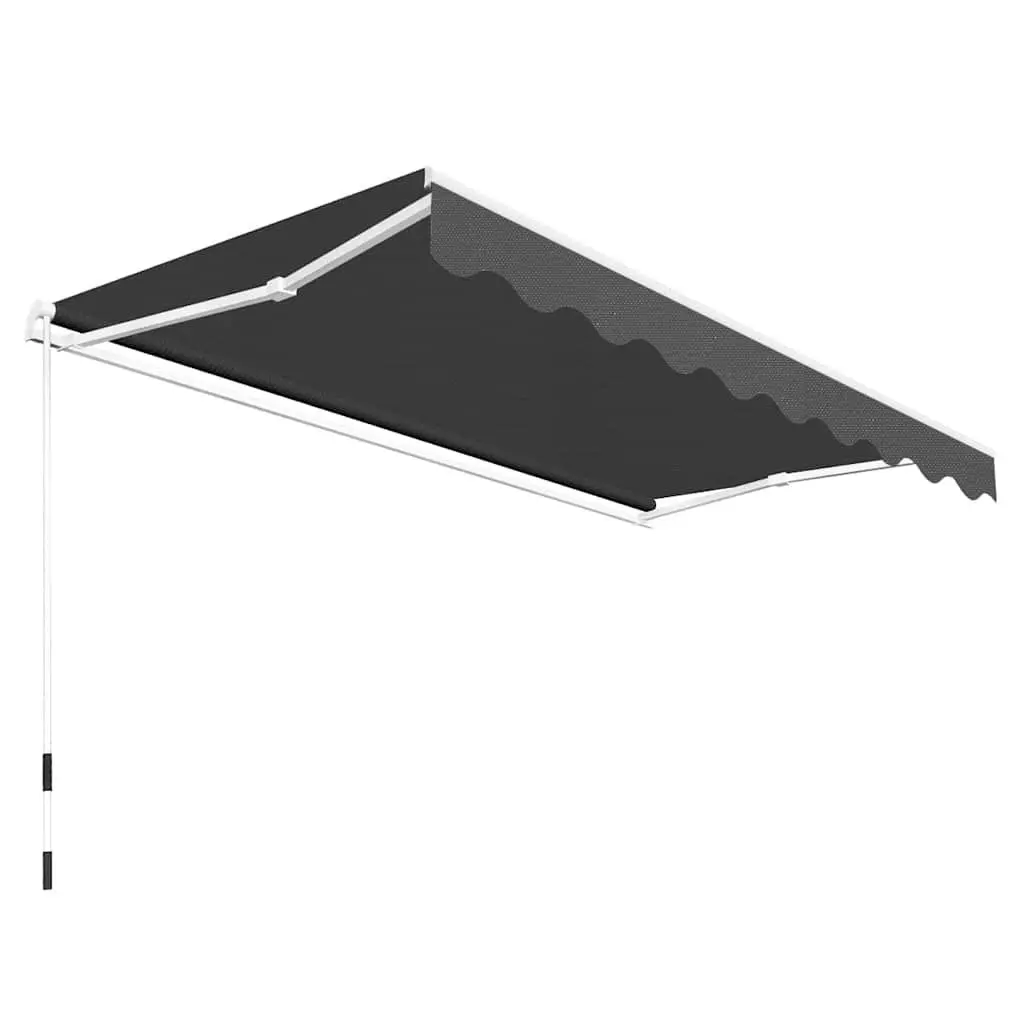 Folding Awning Anthracite 300cm Manual Operation Adjustable Durable Aluminium Frame