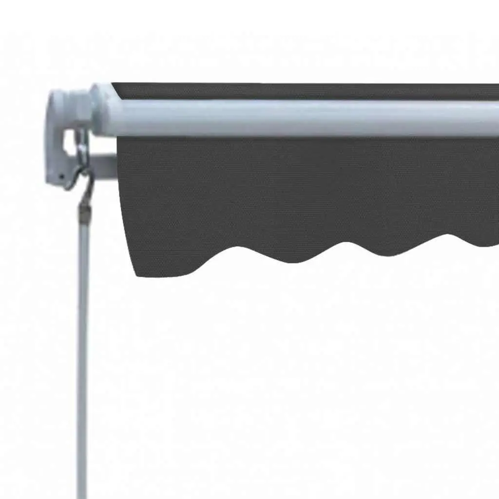 Folding Awning Anthracite 300cm Manual Operation Adjustable Durable Aluminium Frame