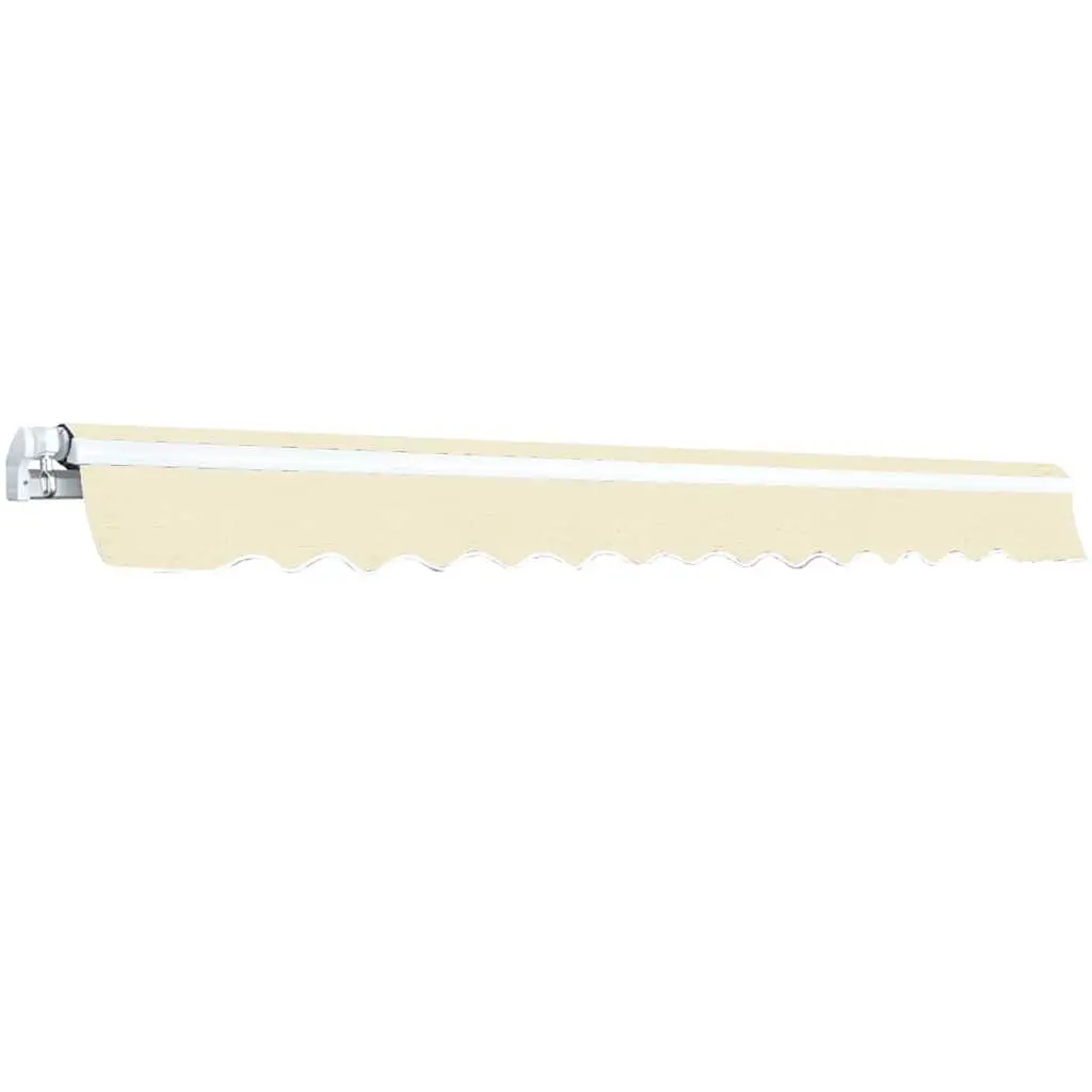 Folding Awning Cream 400cm Manual Crank Operated Aluminium Frame Weather Resistant