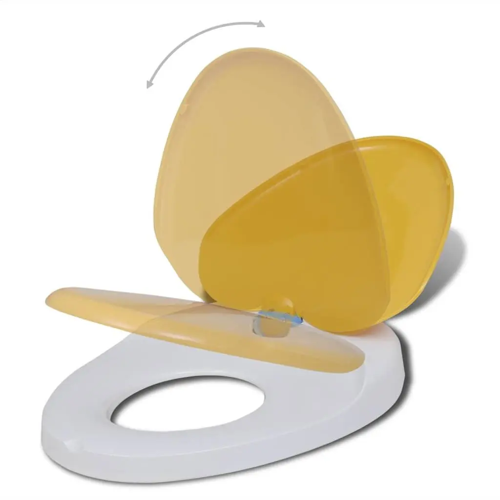 Toilet Seats White Yellow 2 Pack Soft Close Lids Family Kids Adults Bathroom
