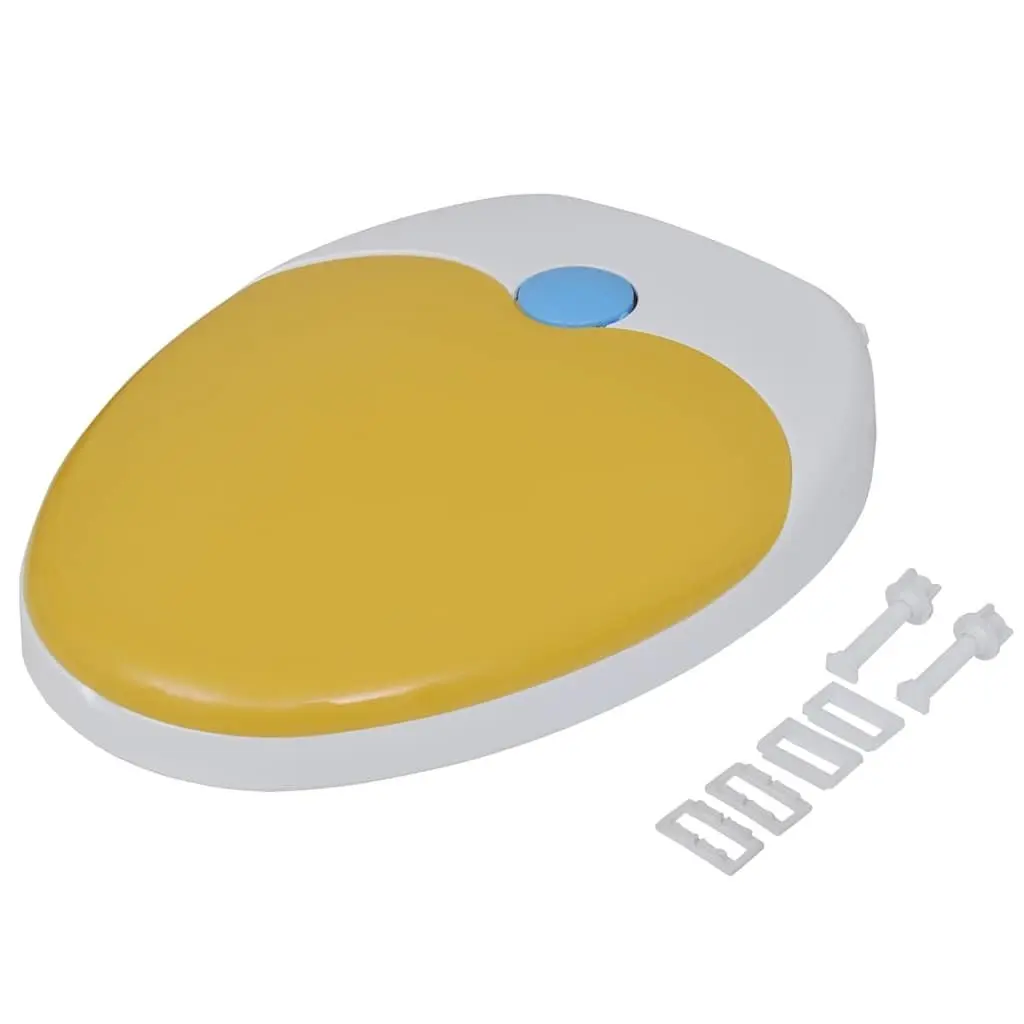 Toilet Seats White Yellow 2 Pack Soft Close Lids Family Kids Adults Bathroom
