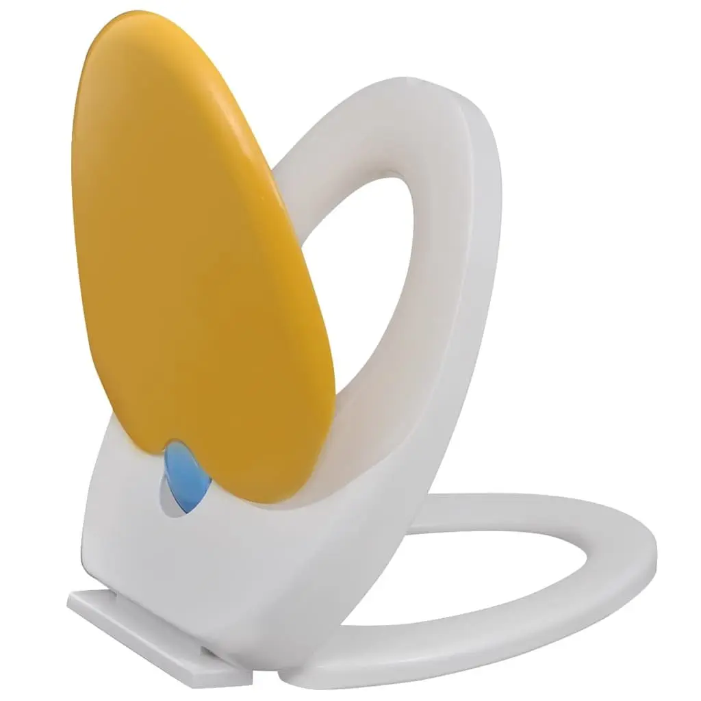 Toilet Seats White Yellow 2 Pack Soft Close Lids Family Kids Adults Bathroom