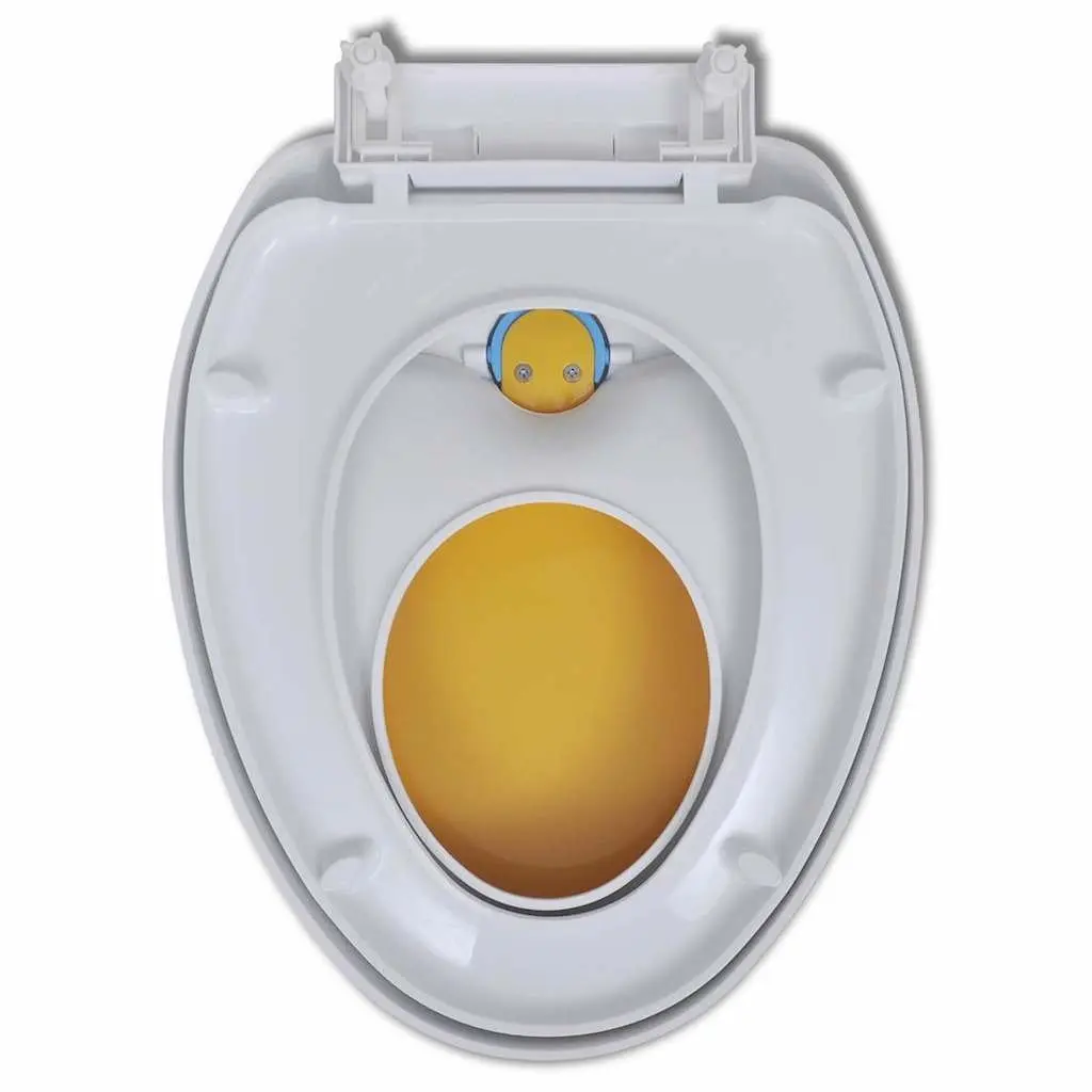 Toilet Seats White Yellow 2 Pack Soft Close Lids Family Kids Adults Bathroom