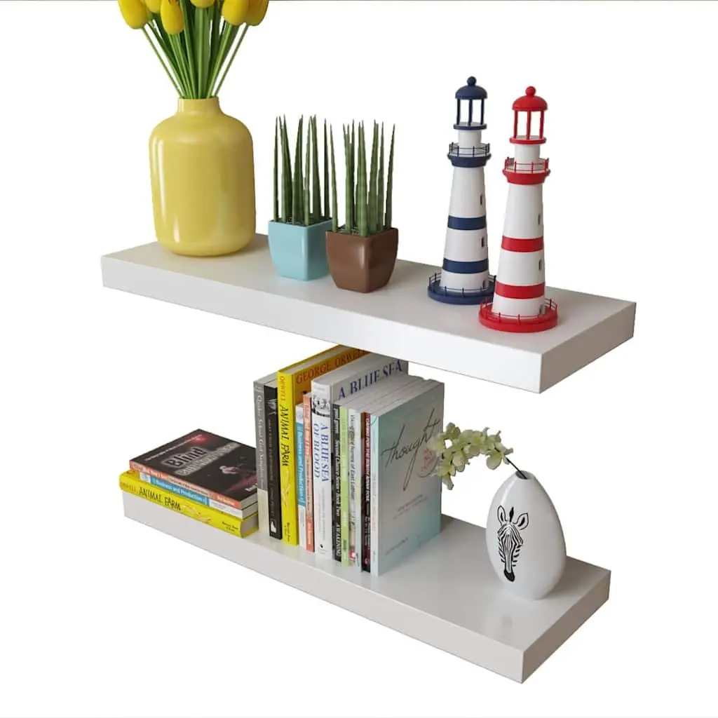 Wall Shelves White 60 cm Floating Display Storage Home Decor 4 Piece
