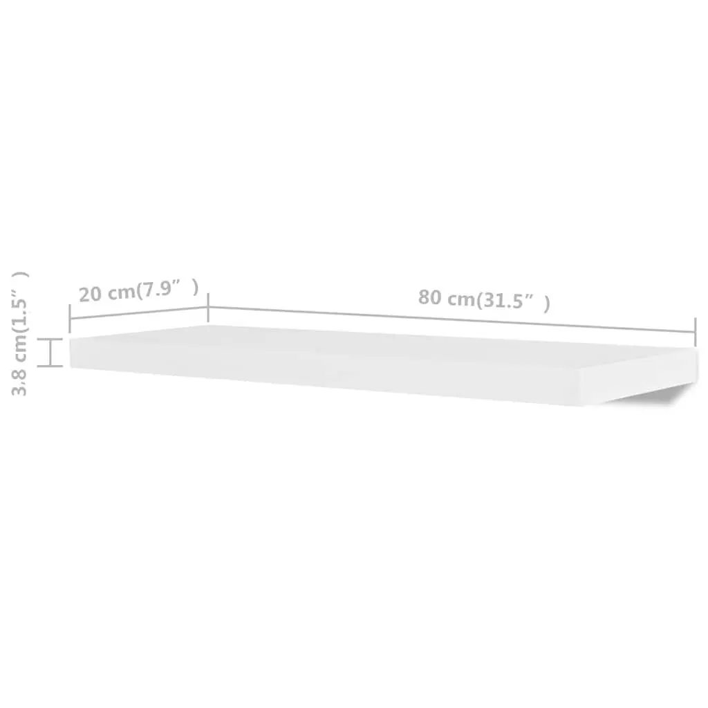 Wall Shelves White 80 cm Floating Display Storage Unit 4 Piece