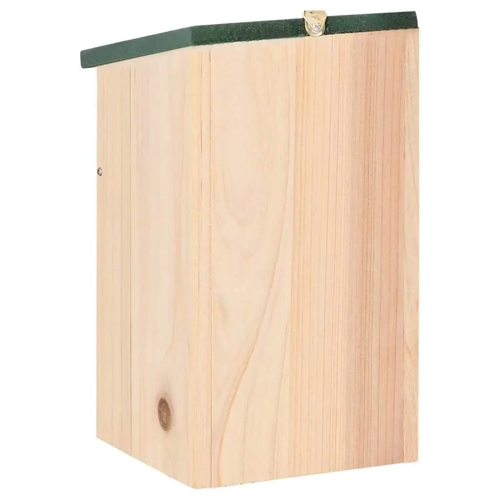 Wooden Birdhouse Set Green Roof Beige 8 Piece Garden Decor Bird Nest Shelter Outdoor Hanging Houses