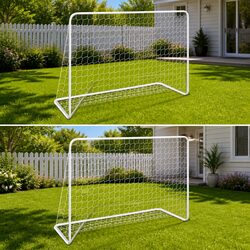 Compact Football Goals 2 pcs with Nets, Steel Frame 182x61x122 cm