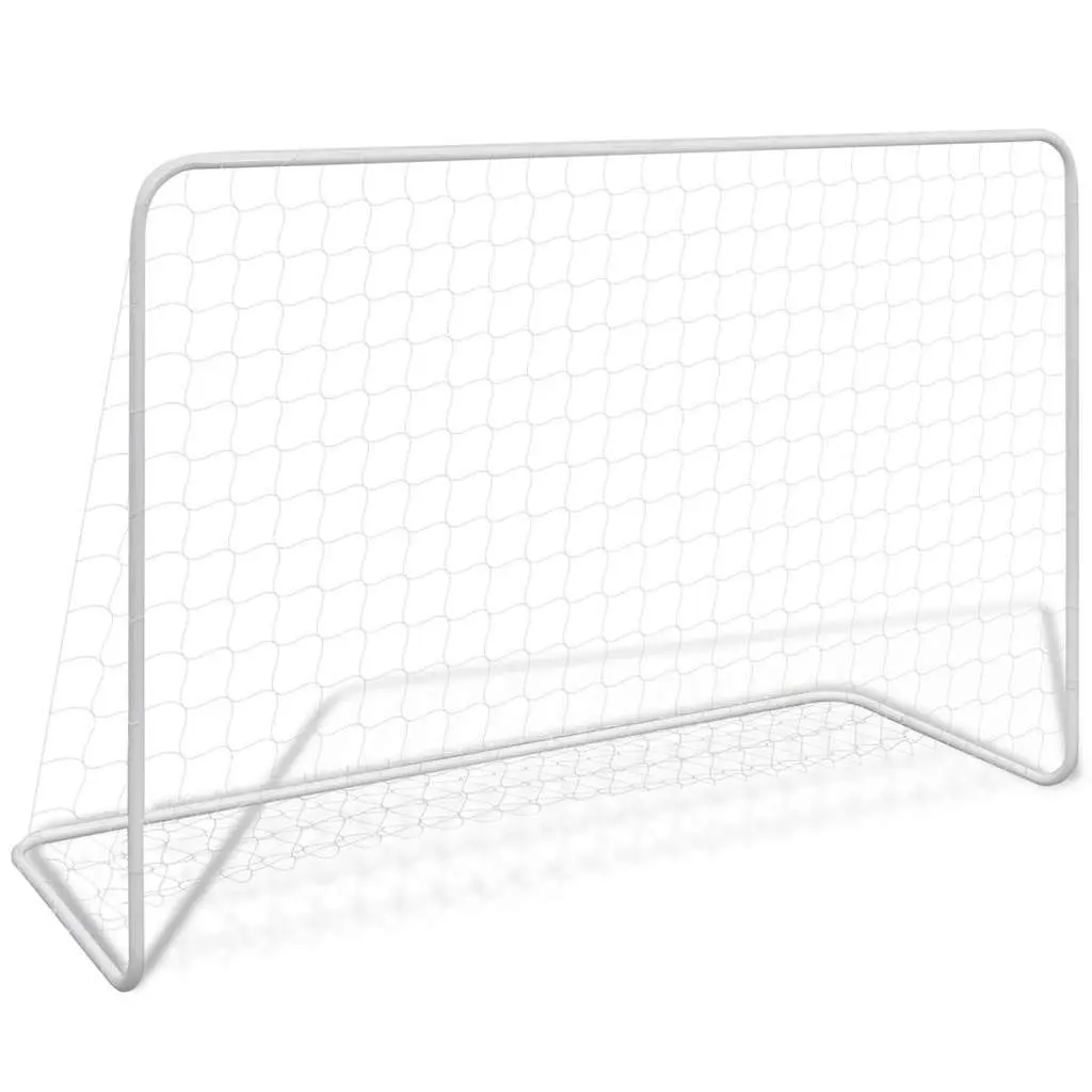 Football Goals White 182x61x122 cm Steel Sturdy Frame 2 Piece